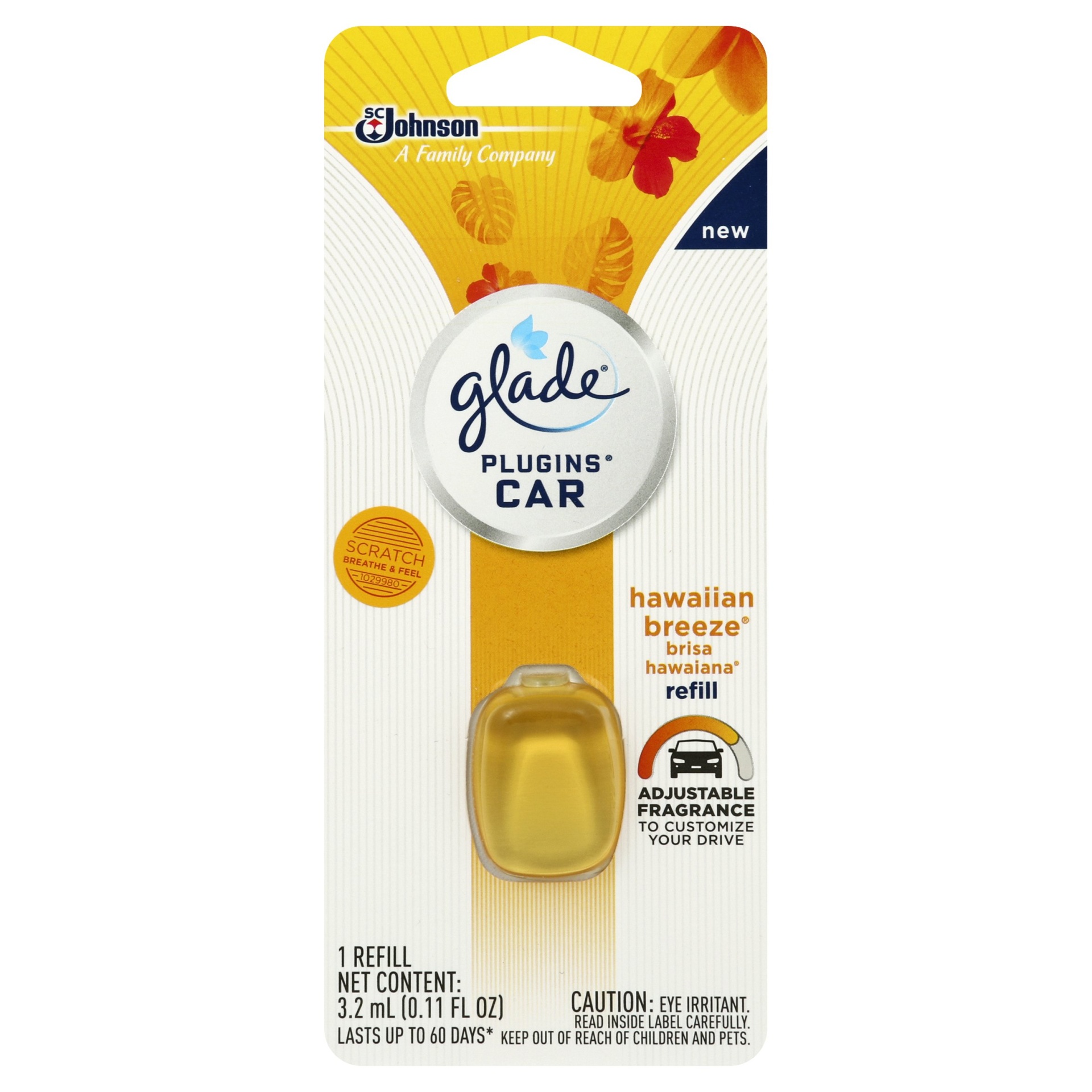 slide 1 of 6, Glade Car PlugIns Hawaiian Breeze Refill, 0.11 fl oz