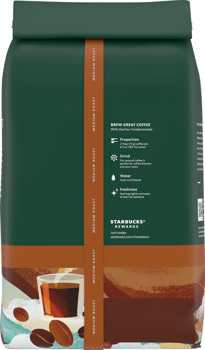 slide 9 of 12, Starbucks Ground Coffee, Medium Roast Coffee, Breakfast Blend, 100% Arabica, 1 bag (28 oz), 28 oz