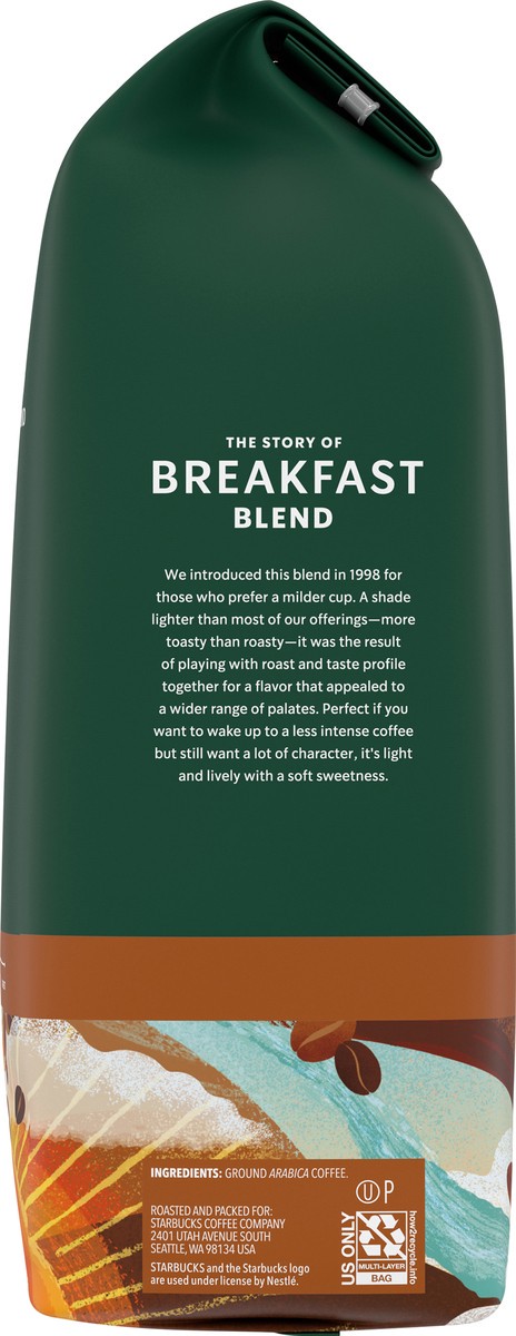 slide 2 of 12, Starbucks Ground Coffee, Medium Roast Coffee, Breakfast Blend, 100% Arabica, 1 bag (28 oz), 28 oz