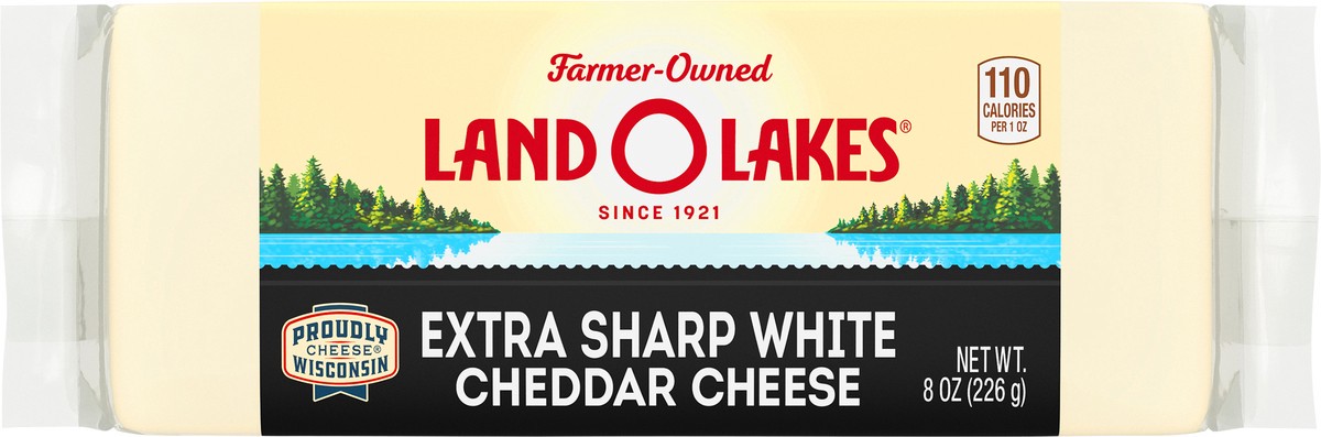 slide 2 of 9, Land O'Lakes Extra Sharp White Cheddar Cheese Chunk, 8 oz