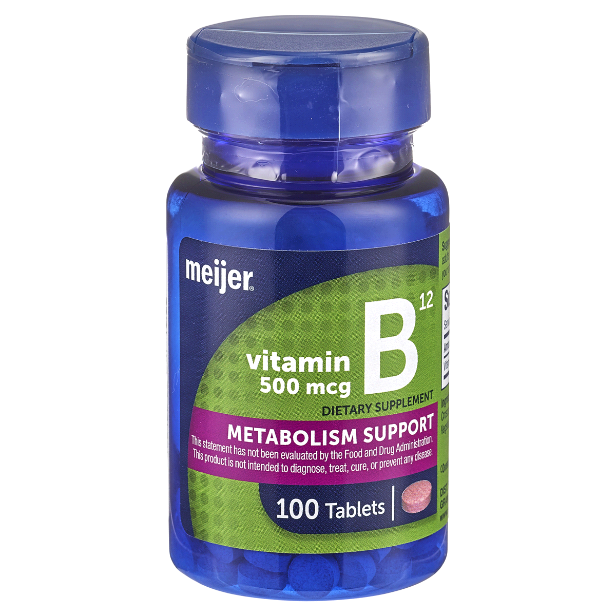 slide 1 of 9, MEIJER WELLNESS Meijer Vitamin B12 500mcg Tablet, 100 ct