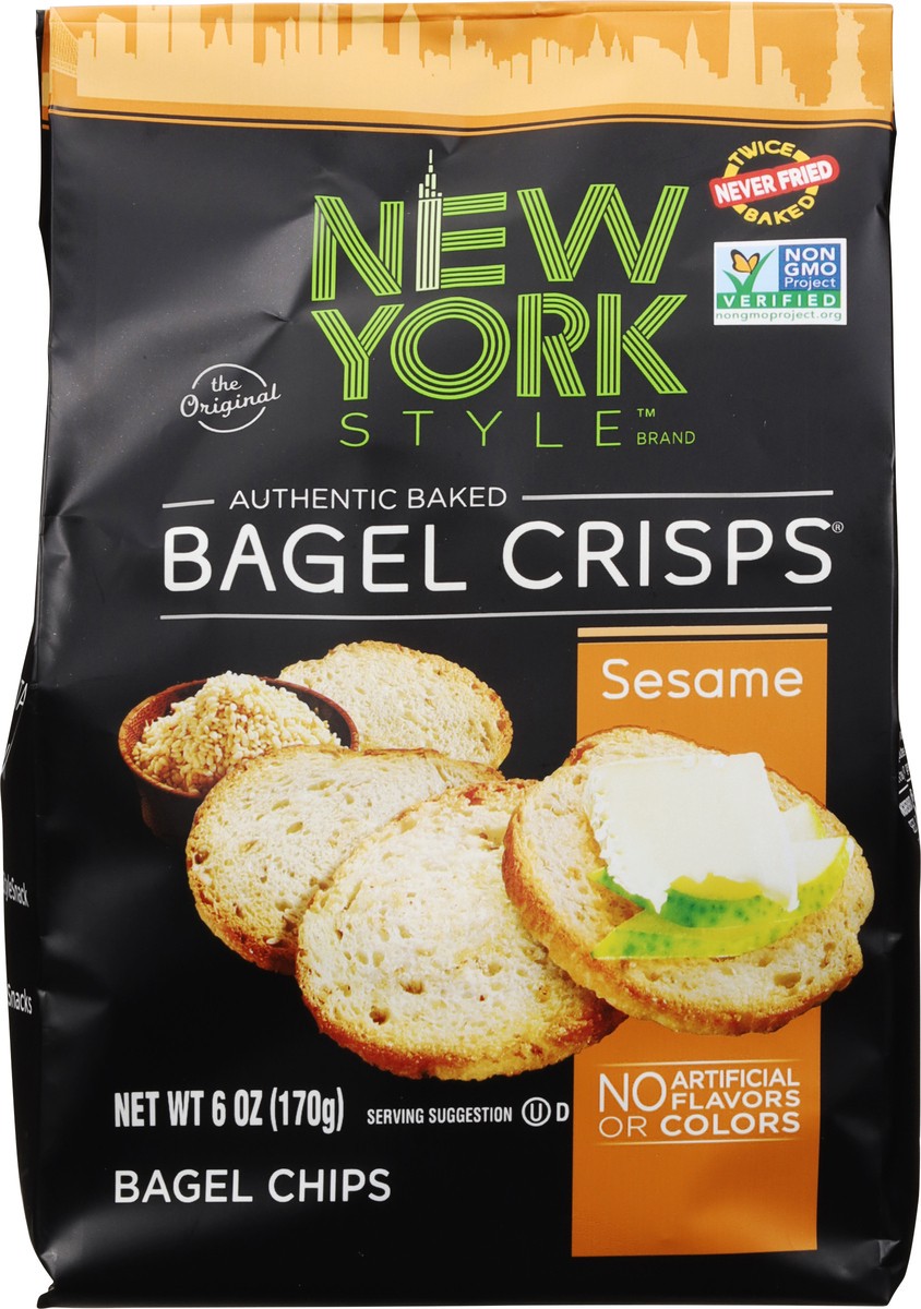 slide 2 of 9, New York Style Sesame Bagel Chips 6 oz, 6 oz