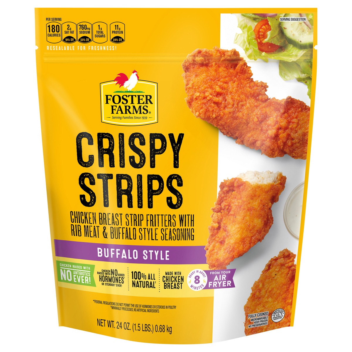 slide 1 of 1, Foster Farms Chicken Strips Buffalo Style Hot - 24 Oz, 24 oz