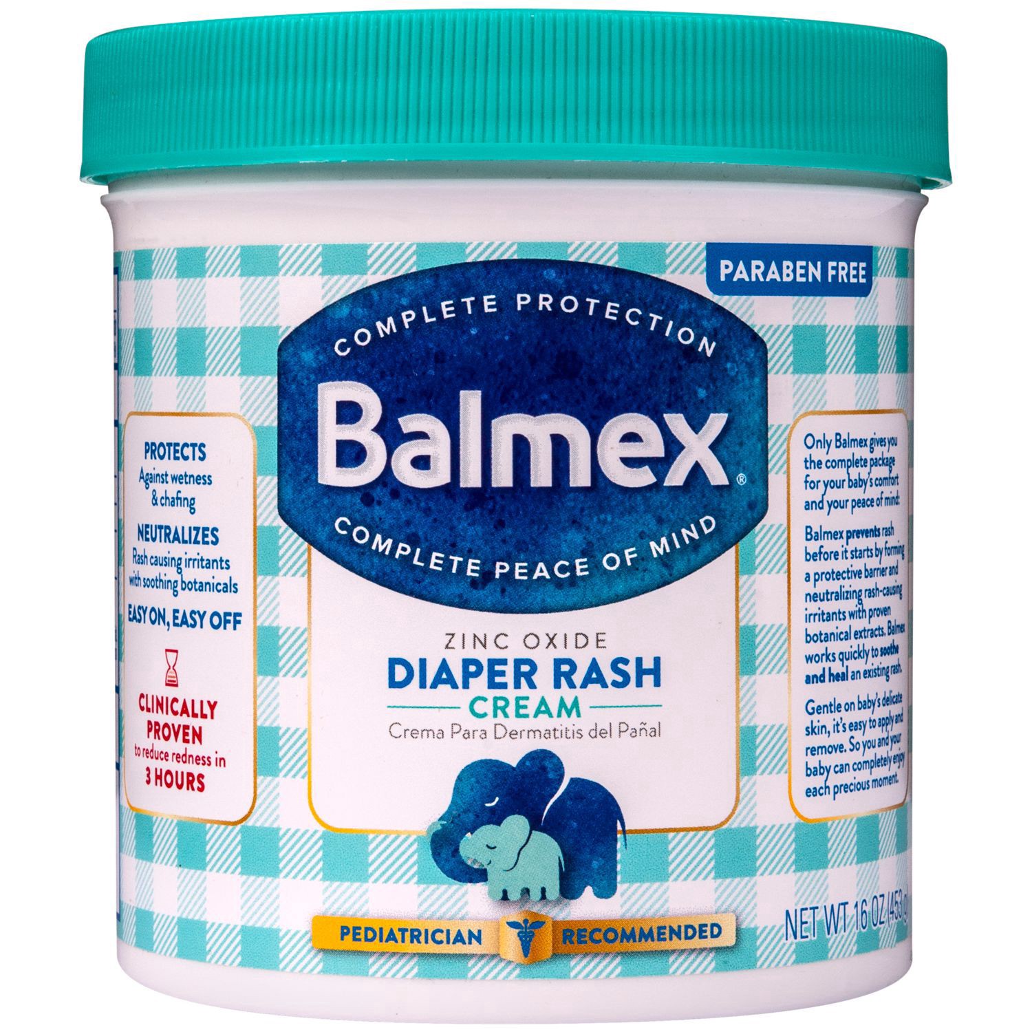 slide 1 of 1, Balmex Diaper Rash Cream Zinc Oxide 11.3%, 16 oz