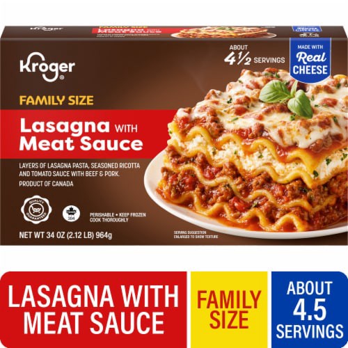 slide 1 of 1, Kroger® Lasagna with Meat Sauce Family Size, 34 oz