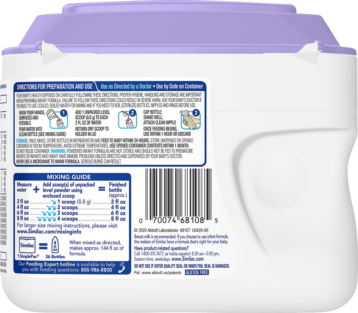 slide 8 of 9, Similac Pro-Total Comfort 0-12 Months Milk Based Powder with Iron Infant Formula 20.1 oz, 20.1 oz