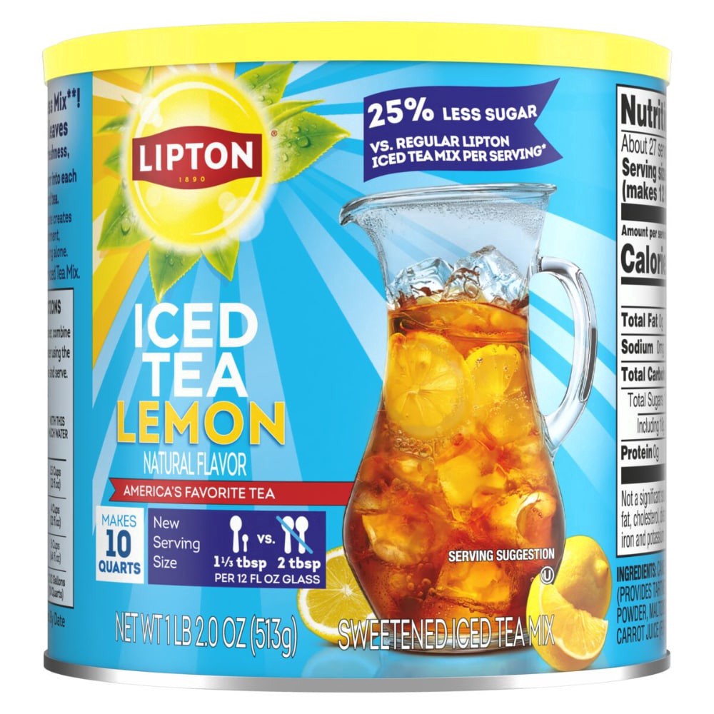 slide 1 of 2, Lipton® Lemon Flavored Instant Iced Tea Mix, 50.2 oz