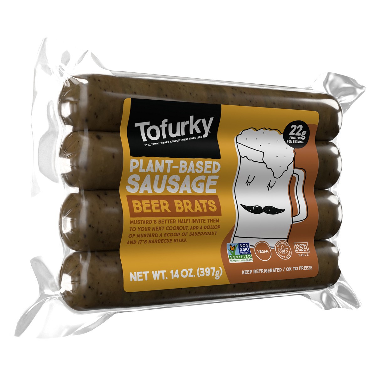 slide 2 of 10, Tofurky Beer Brat, 13 oz