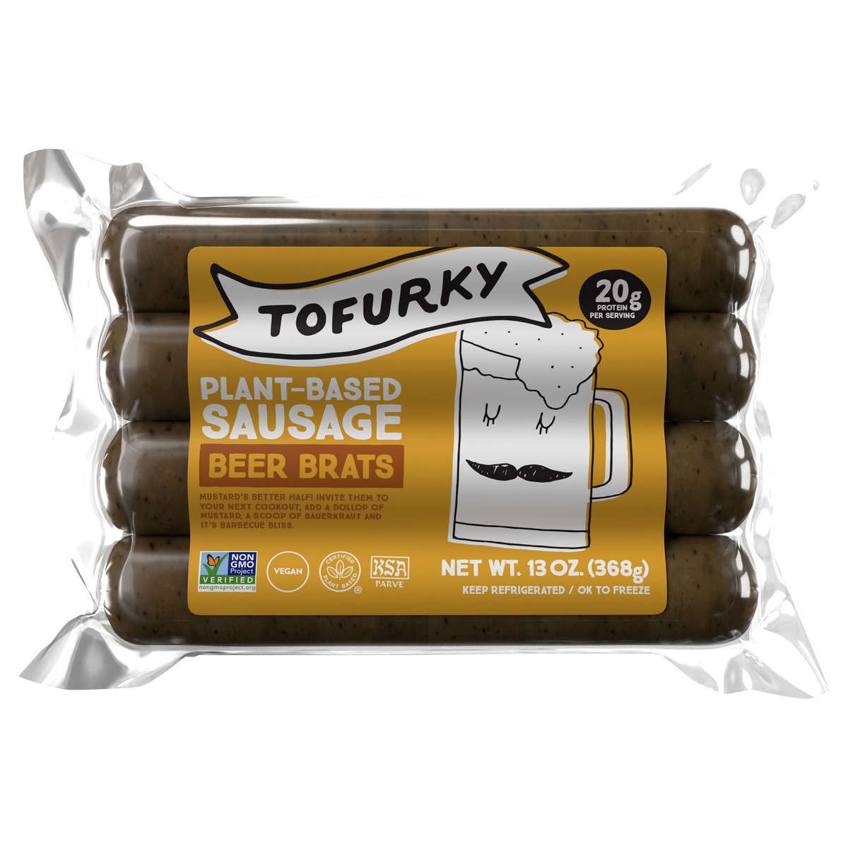 slide 1 of 10, Tofurky Beer Brat, 13 oz