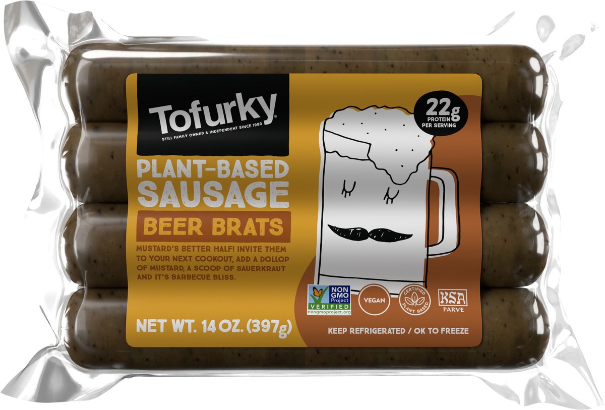 slide 6 of 10, Tofurky Beer Brat, 13 oz