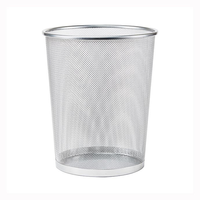 slide 1 of 1, Simply Essential Mesh Metal Wastebasket - Silver, 6 gal