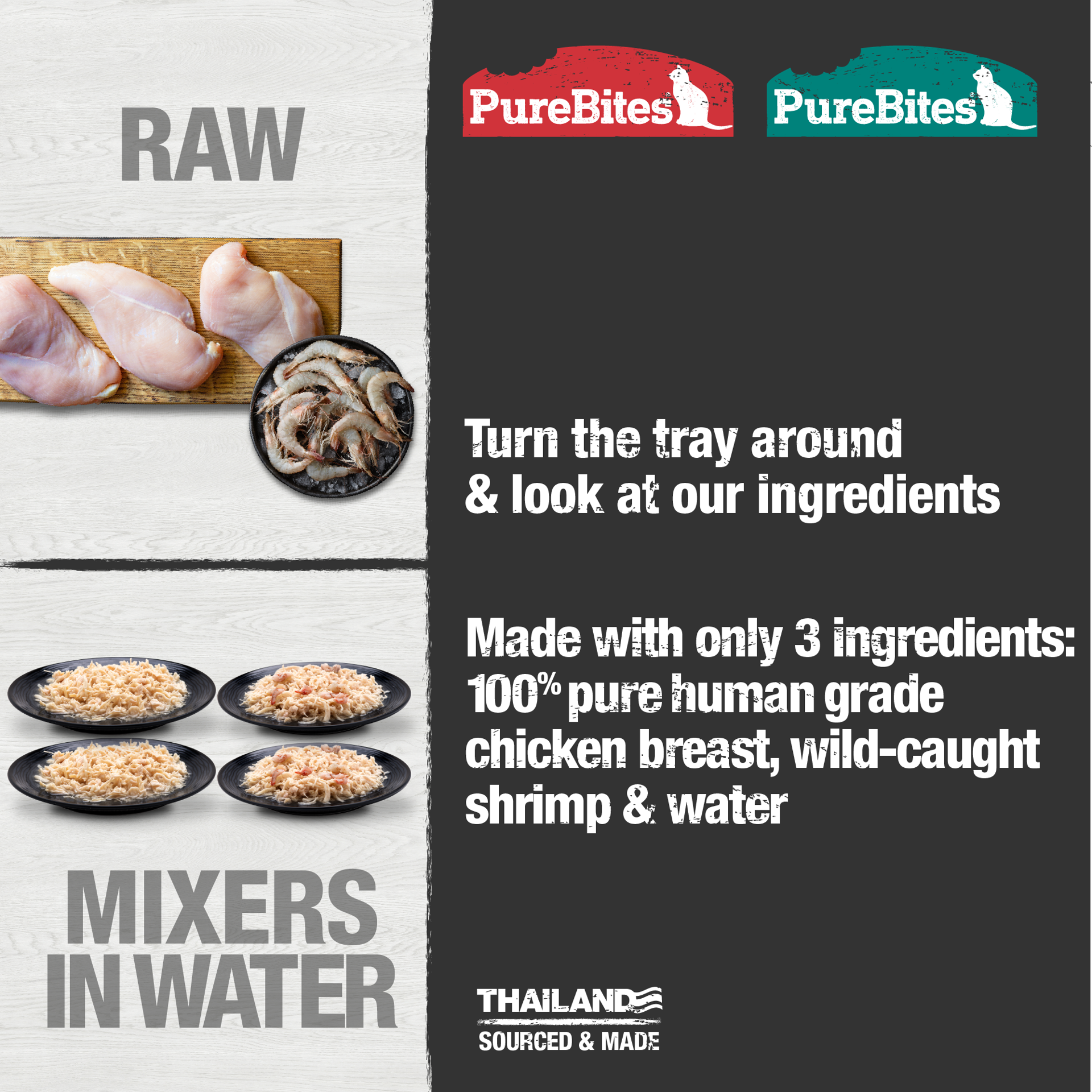 slide 5 of 5, PureBites Wet Mixers | Chicken Variety Pack | only 3 ingredients | 4 trays, 200 g