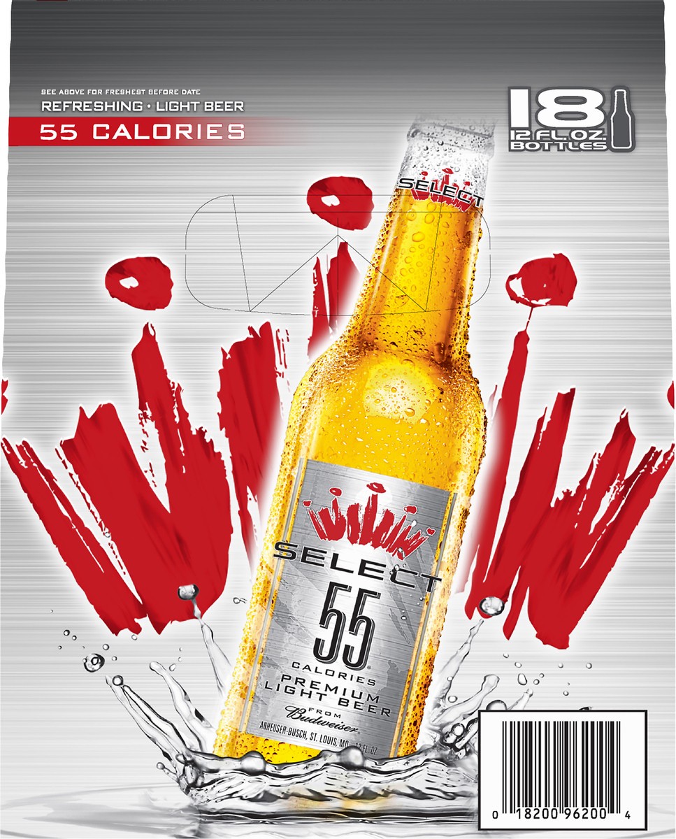 slide 4 of 8, Select 55 Premium Light Beer 18 ea, 18 ct; 12 fl oz