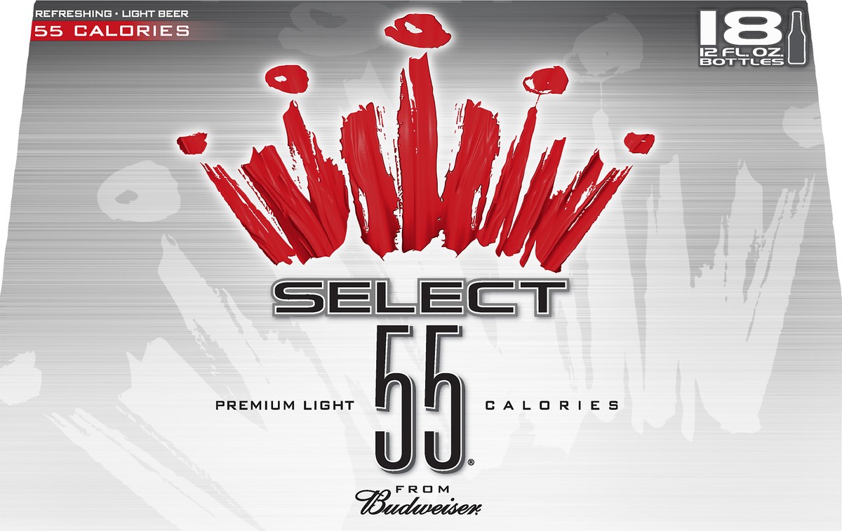 slide 6 of 8, Select 55 Premium Light Beer 18 ea, 18 ct; 12 fl oz