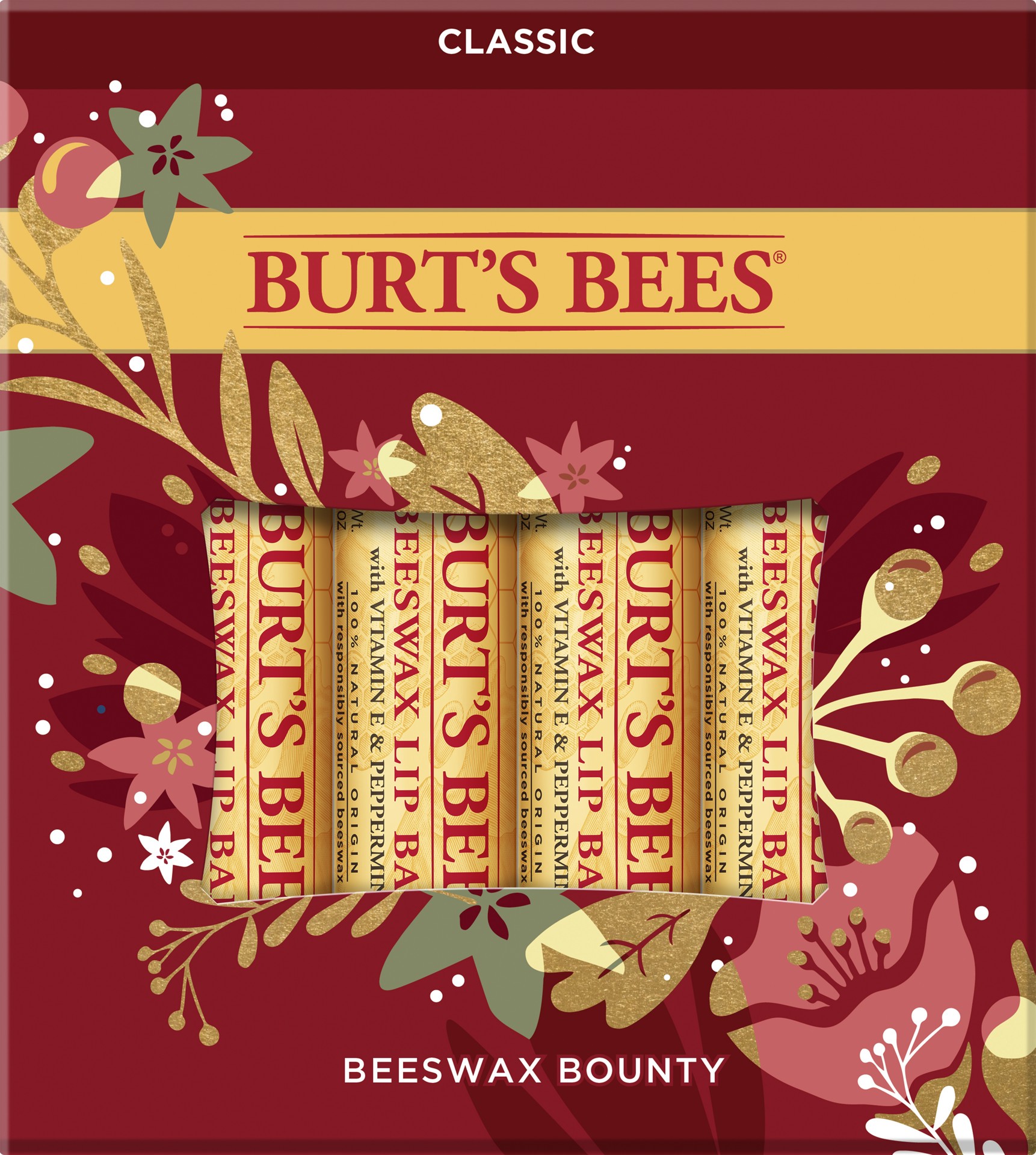 slide 1 of 1, Burt's Bees Beeswax Bounty Classic Lip Balm Holiday Gift Set, 1 ct