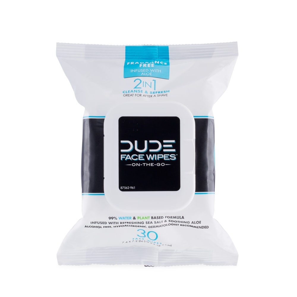 slide 1 of 4, DUDE Wipes 99% Water and Plant Based Formula, 30 ct