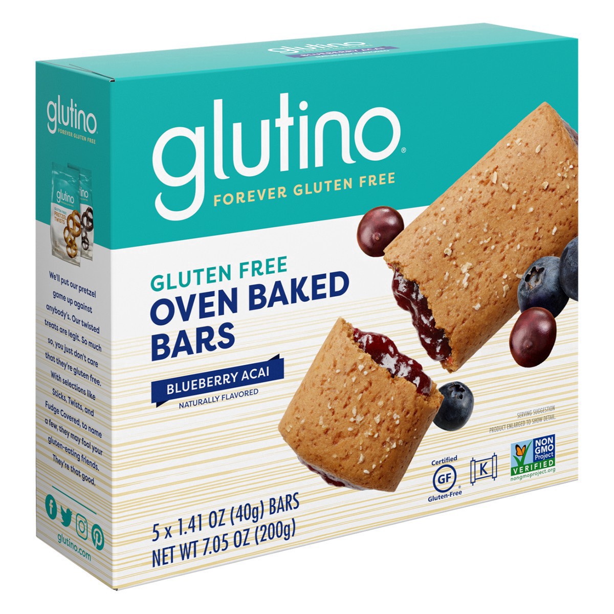 slide 4 of 9, GLUTINO Blueberry Breakfast Bars, 7.05 oz, 7.05 oz