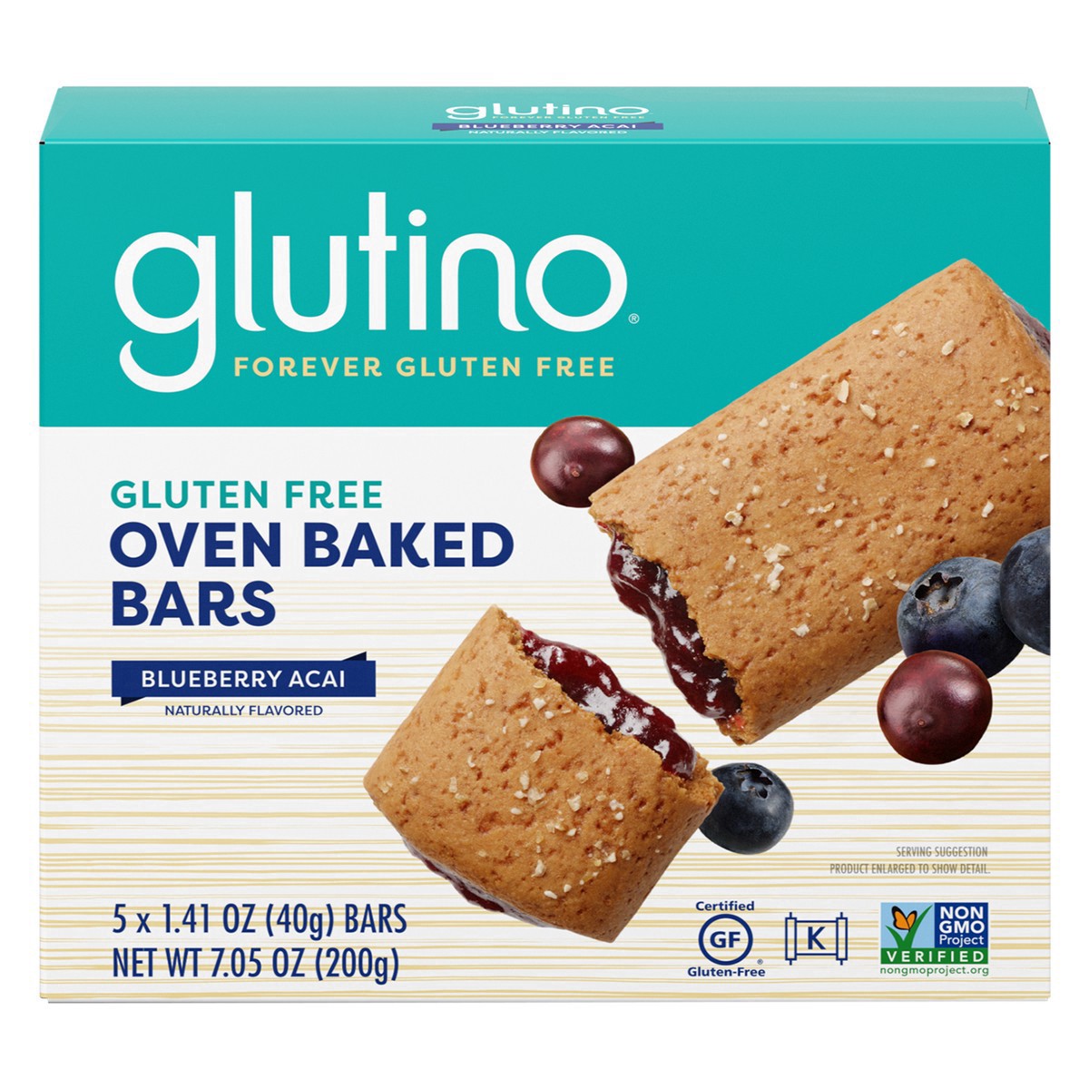 slide 8 of 9, GLUTINO Blueberry Breakfast Bars, 7.05 oz, 7.05 oz