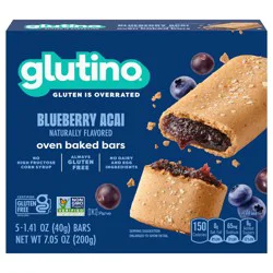 Glutino Gluten Free Blueberry Acai Flavored Oven Baked Bars, 7.05 oz. 5-Count