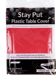 Creative Converting Stay Put Tablecover - Real Red, 1 Each
