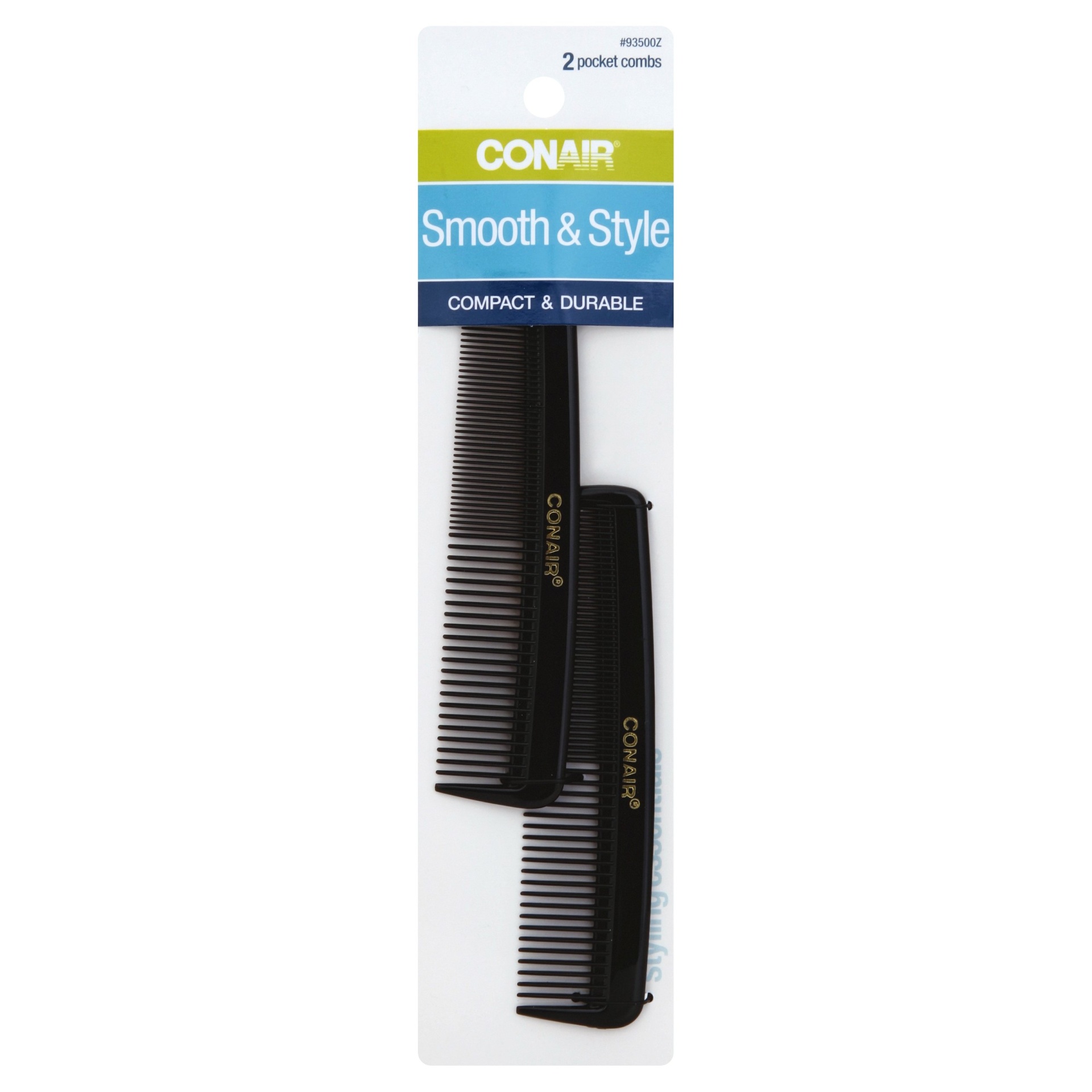 slide 1 of 1, Conair Hard Rubber Combs, 2 ct