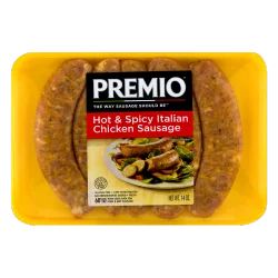 Premio® hot & spicy Italian chicken sausage