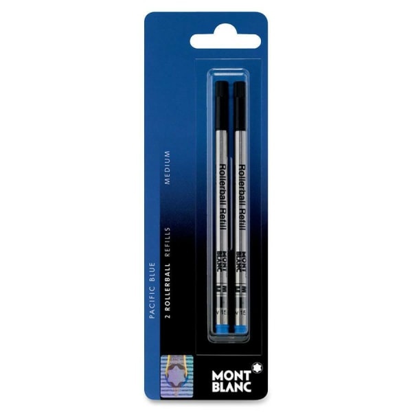 slide 1 of 1, Montblanc Refills, Rollerball, Medium Point, Blue, Pack Of 2, 2 ct