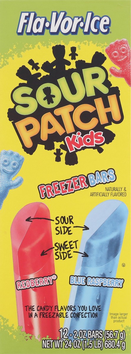 slide 2 of 14, Fla-Vor-Ice Sour Patch Kids 12 Pack Redberry/Blue Raspberry Freezer Bars 12 ea, 12 ct