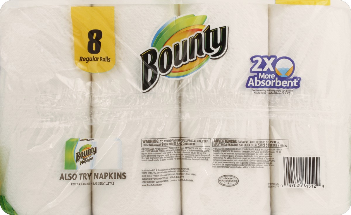 slide 7 of 7, Bounty Paper Towels 8 ea, 8 ct