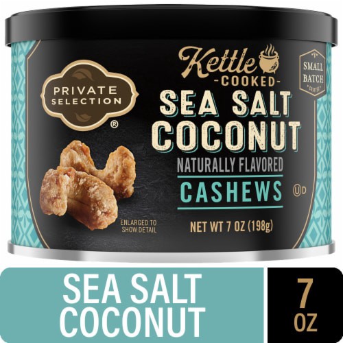 slide 1 of 1, Private Selection® Kettle Cooked Sea Salt Coconut Cashews, 7 oz