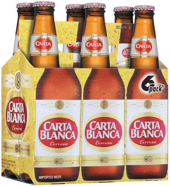 slide 1 of 1, Carta Blanca Mexican Lager Beer, 6 Pack, 12 fl oz Bottles, 12 oz