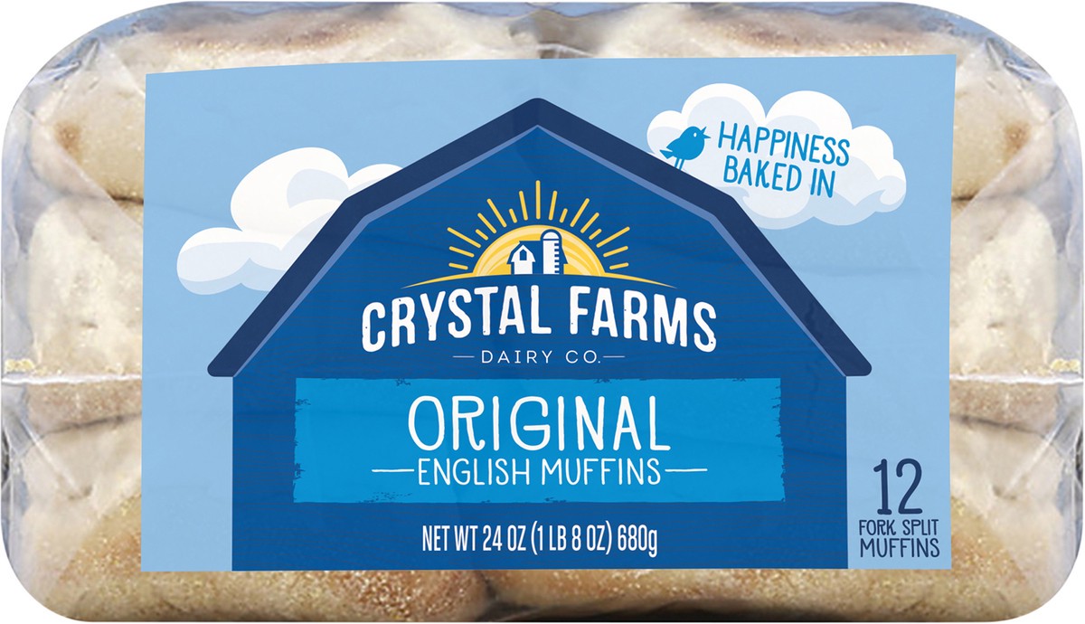 slide 4 of 7, Crystal Farms English Muffins, 12 ct