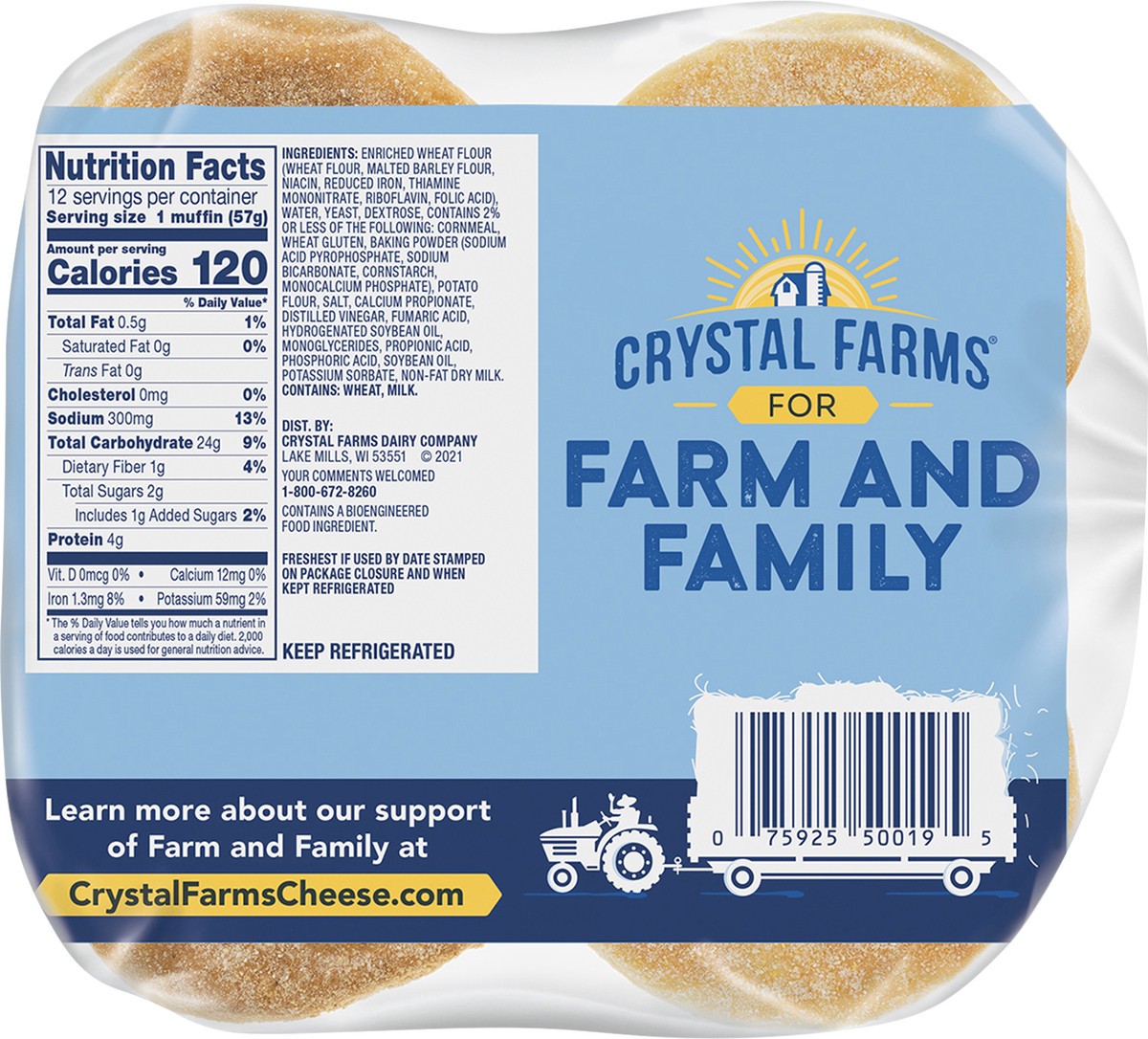 slide 6 of 7, Crystal Farms English Muffins, 12 ct