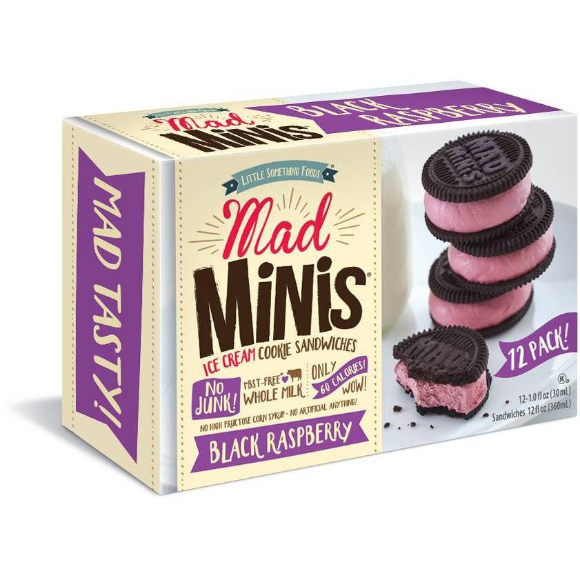 slide 1 of 1, Mad Minis Black Raspberry Mini Ice Cream Cookie Sandwich, 12 oz