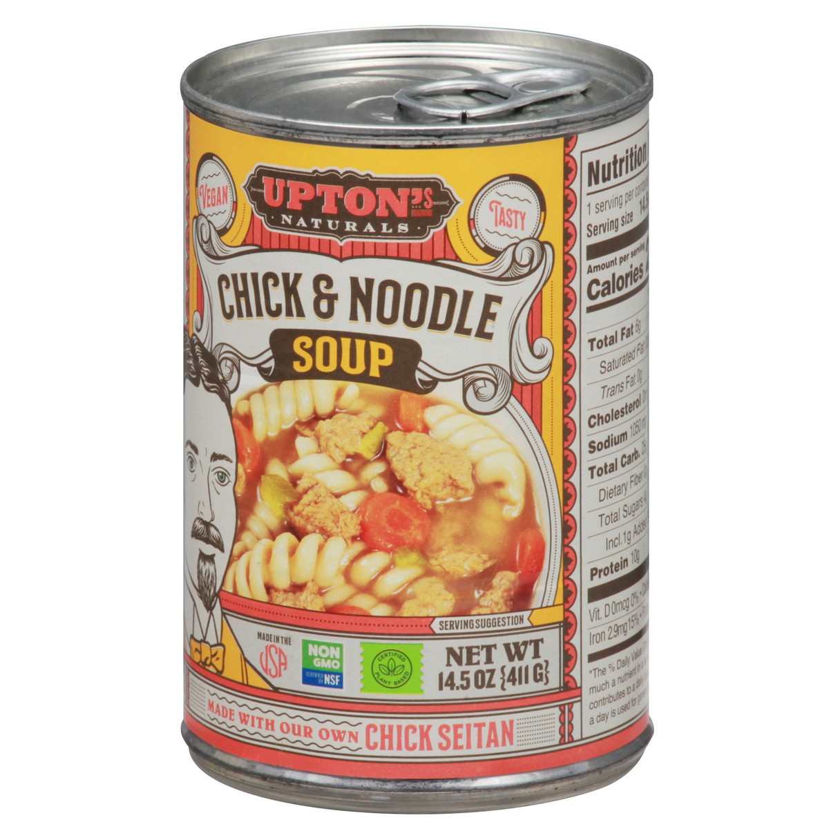 slide 3 of 9, Upton's Naturals Check & Noodle Soup, 14.5 oz