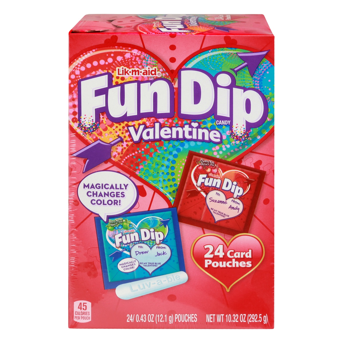 slide 1 of 8, WONKA Lik-m-Aid Valentine's Fun Dip, 24 ct; 10.32 oz