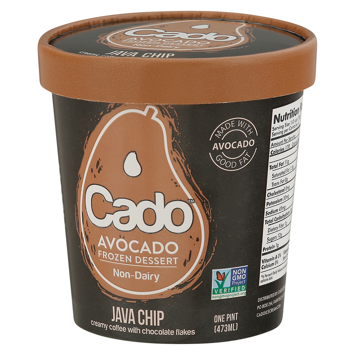 slide 9 of 9, Cado Dairy-Free Java Chip Avocado Frozen Dessert 1 pt, 1 pint