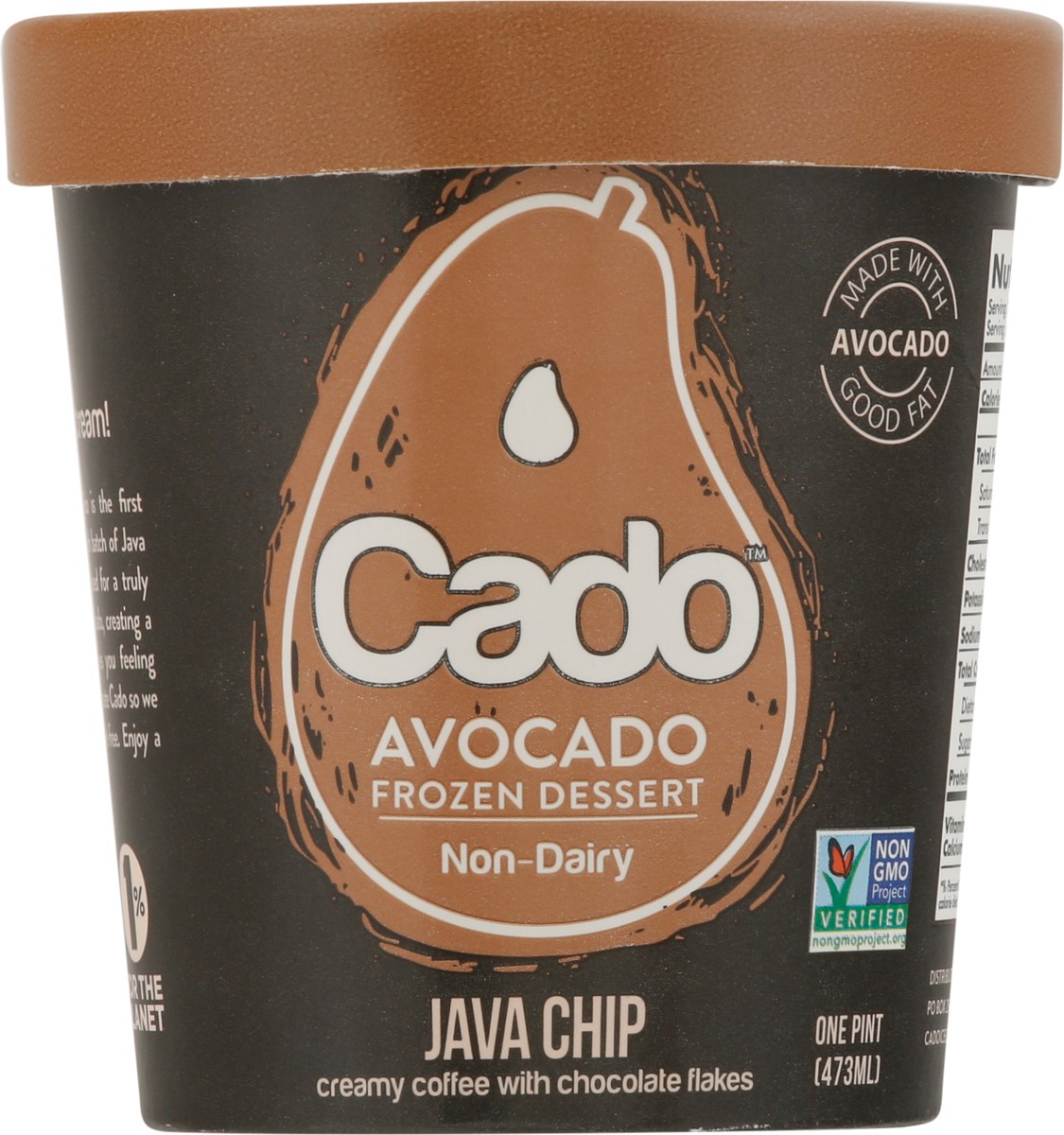 slide 5 of 9, Cado Dairy-Free Java Chip Avocado Frozen Dessert 1 pt, 1 pint