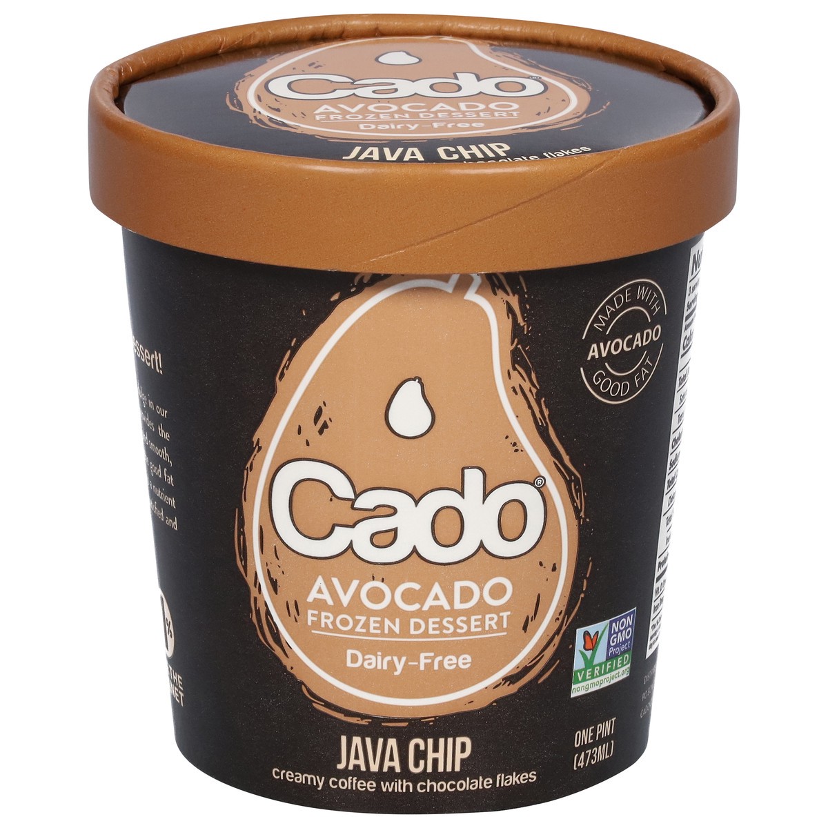 slide 1 of 9, Cado Dairy-Free Java Chip Avocado Frozen Dessert 1 pt, 1 pint