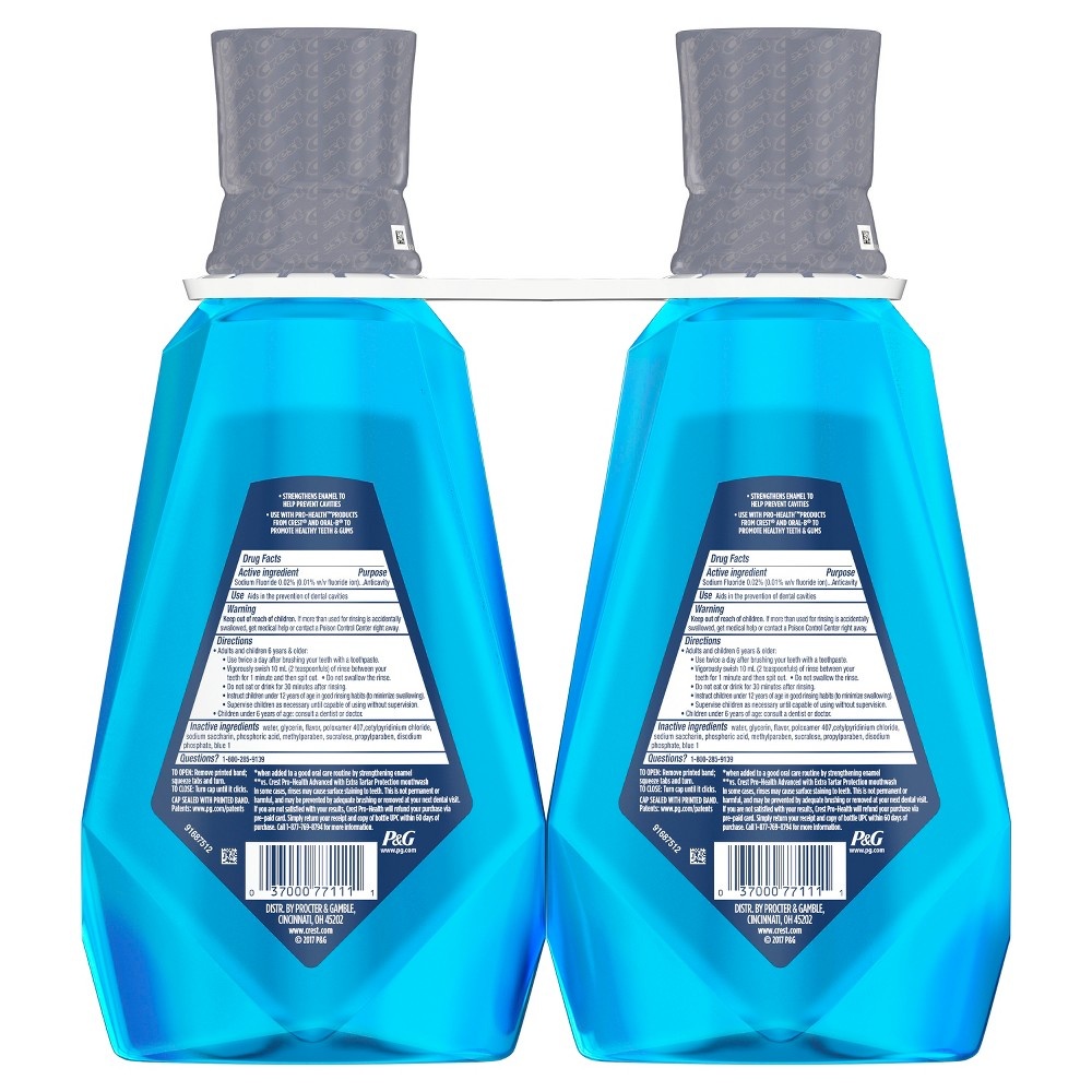 slide 2 of 2, Crest Pro-Health Multi-Protection Anticavity Fluoride Mouthwash Value Twin Pack 2 - 1 l Bottles, 1 liter; 2 ct