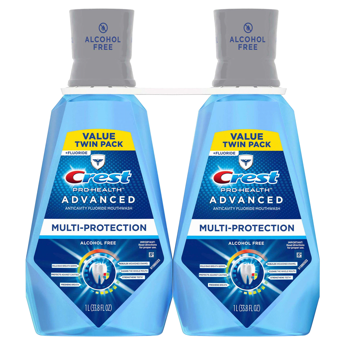 slide 1 of 2, Crest Pro-Health Multi-Protection Anticavity Fluoride Mouthwash Value Twin Pack 2 - 1 l Bottles, 1 liter; 2 ct