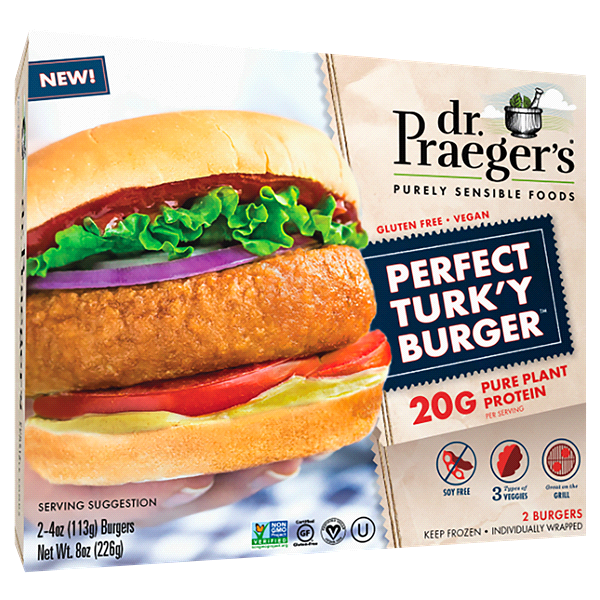 slide 1 of 1, Dr. Praeger's Gluten Free Meatless Perfect Turk'Y Burger, 2 ct; 4 oz