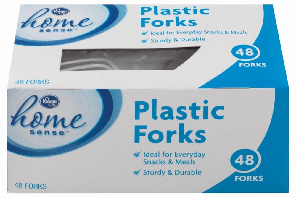 slide 1 of 1, Kroger Home Sense Plastic Forks, 48 ct