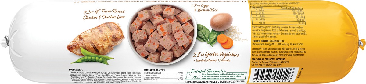 slide 2 of 3, Freshpet Slice & Serve Roll Tender Chicken Recipe Dog Food 1 lb, 1 lb