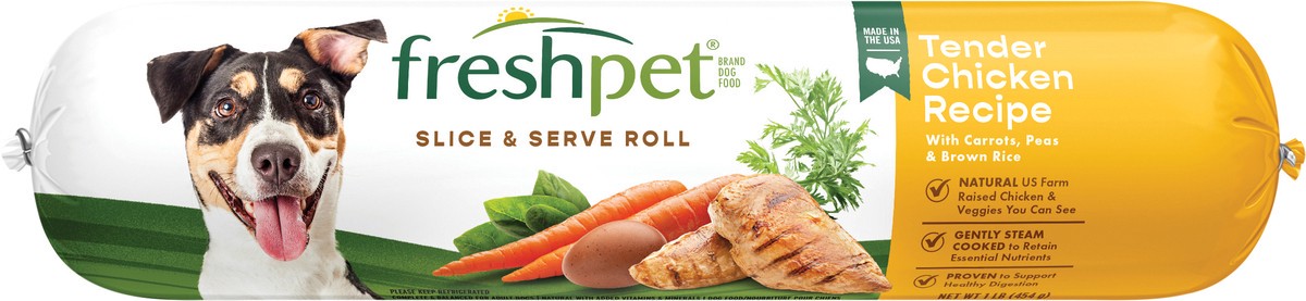 slide 3 of 3, Freshpet Slice & Serve Roll Tender Chicken Recipe Dog Food 1 lb, 1 lb