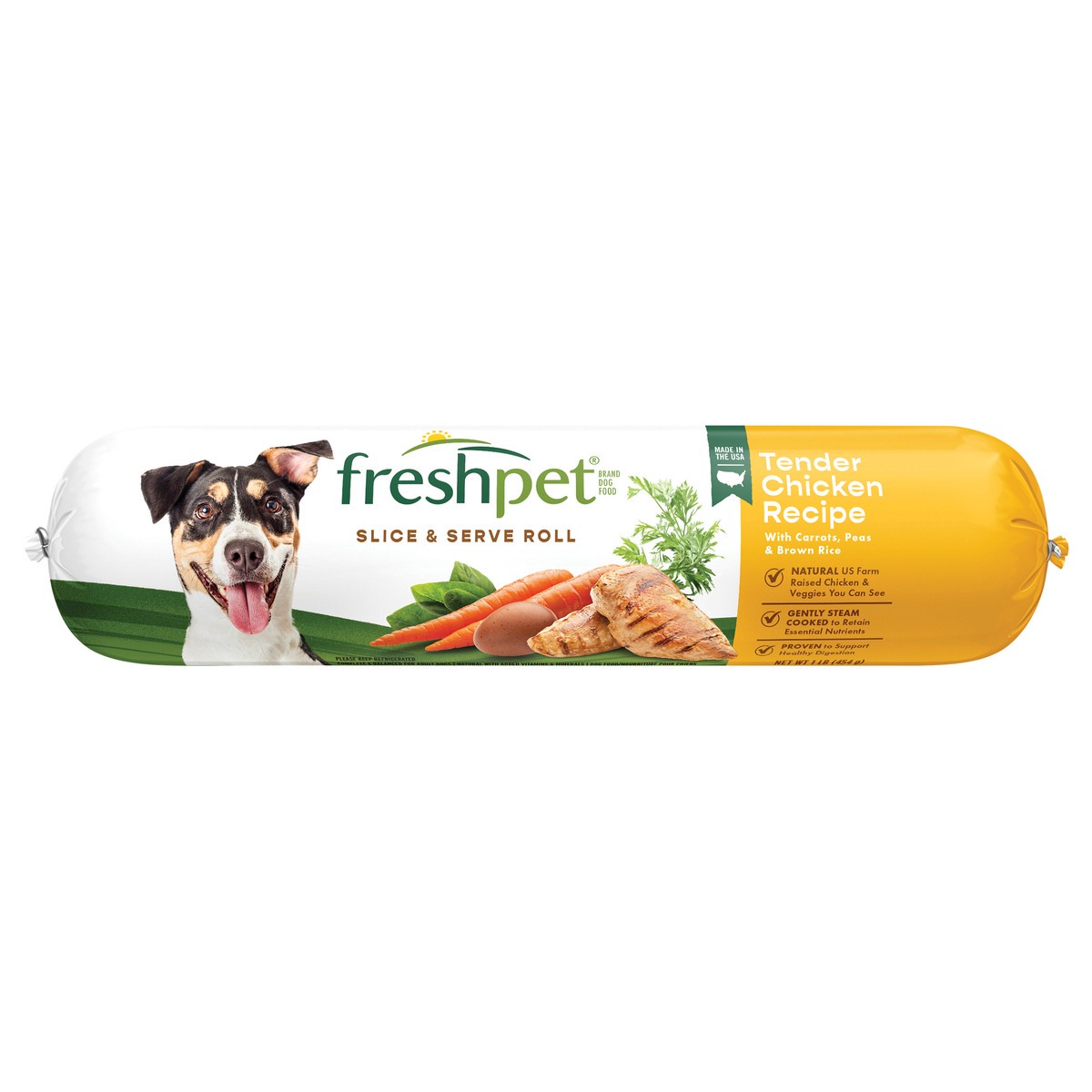 slide 1 of 3, Freshpet Slice & Serve Roll Tender Chicken Recipe Dog Food 1 lb, 1 lb