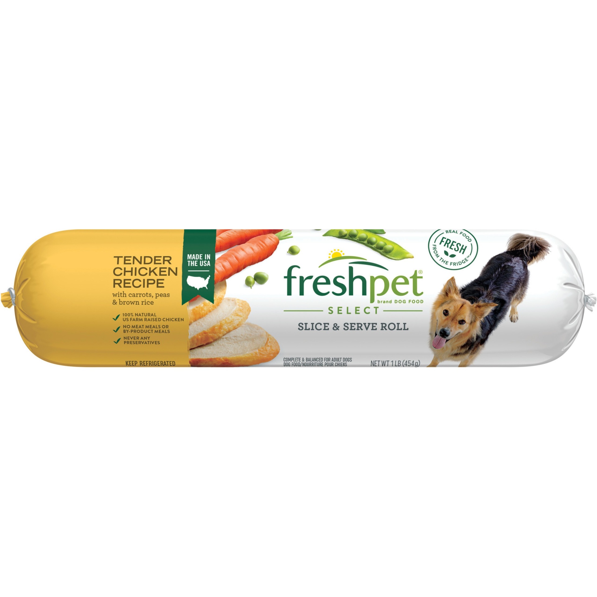 slide 1 of 9, Freshpet Select Tender Chicken Recipe Refrigerated Adult Dog Food, 1 lb