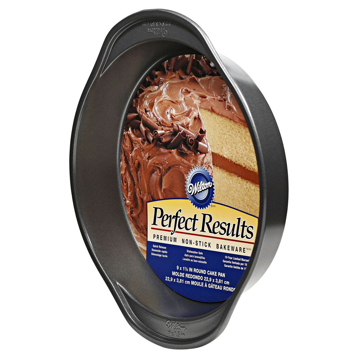slide 1 of 2, Wilton Perfect Results Non-Stick Round Cake Pan, 9 in x 1.5 in