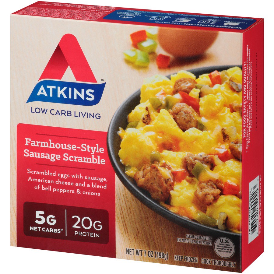 slide 5 of 8, Atkins Sausage Scramble, 7 oz