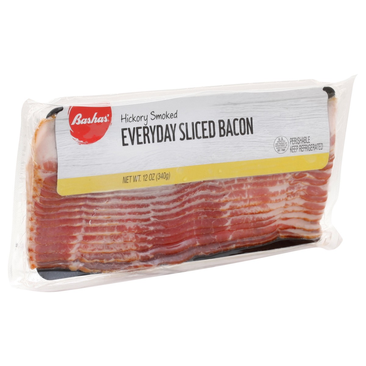 slide 2 of 13, Bashas Hickory Smoked Bacon, 12 oz